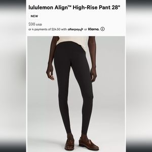 Lululemon Align High Rise 28"